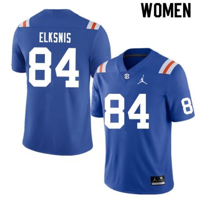 Women's Florida Gators #84 Nick Elksnis NCAA Nike Blue Throwback Authentic Stitched College Football Jersey WLJ7662TS